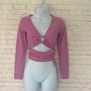 NWOT Zara BARBIE PURPLE PINKISH cut out knit top size small purple
